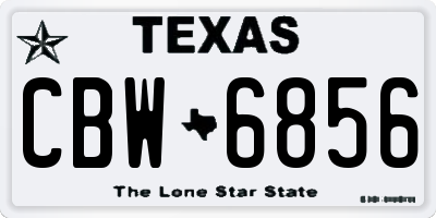 TX license plate CBW6856