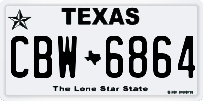 TX license plate CBW6864