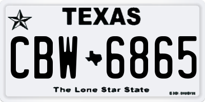 TX license plate CBW6865