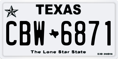 TX license plate CBW6871