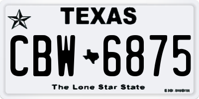 TX license plate CBW6875