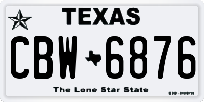 TX license plate CBW6876