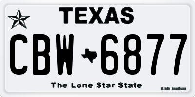 TX license plate CBW6877