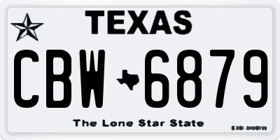 TX license plate CBW6879