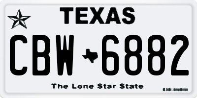 TX license plate CBW6882