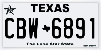 TX license plate CBW6891