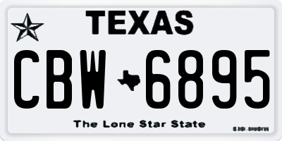 TX license plate CBW6895