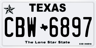 TX license plate CBW6897