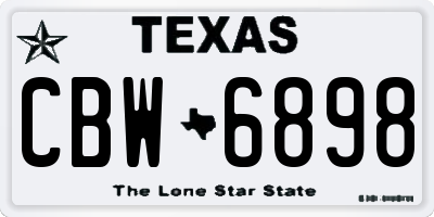 TX license plate CBW6898
