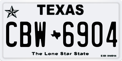 TX license plate CBW6904