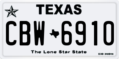 TX license plate CBW6910