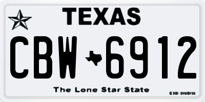 TX license plate CBW6912