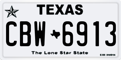 TX license plate CBW6913