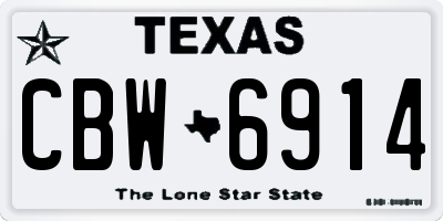 TX license plate CBW6914