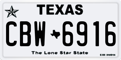 TX license plate CBW6916
