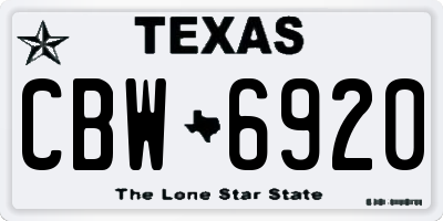 TX license plate CBW6920