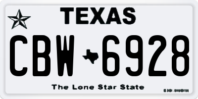 TX license plate CBW6928