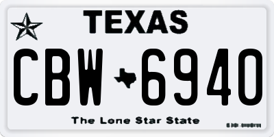 TX license plate CBW6940