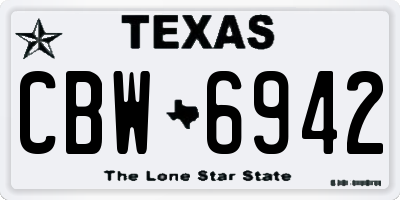 TX license plate CBW6942