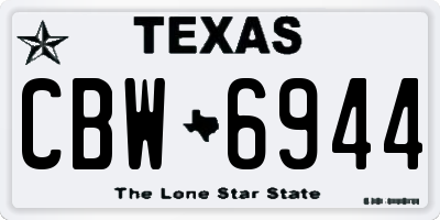TX license plate CBW6944