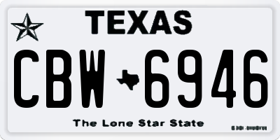 TX license plate CBW6946