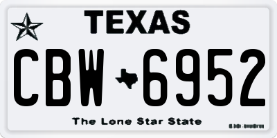TX license plate CBW6952