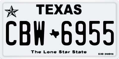 TX license plate CBW6955