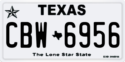 TX license plate CBW6956