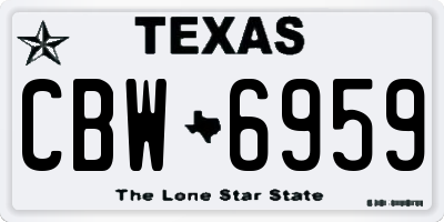 TX license plate CBW6959
