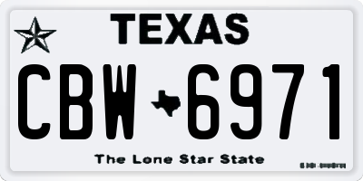 TX license plate CBW6971