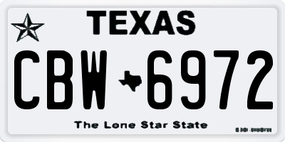 TX license plate CBW6972