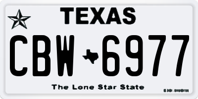 TX license plate CBW6977