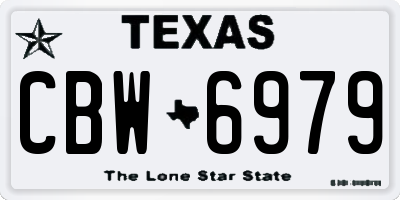 TX license plate CBW6979