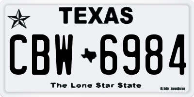 TX license plate CBW6984