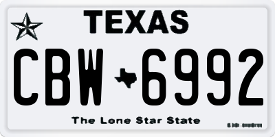 TX license plate CBW6992