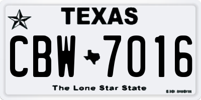 TX license plate CBW7016