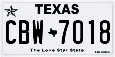 TX license plate CBW7018