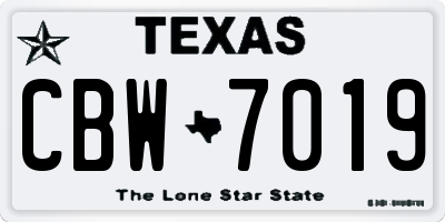 TX license plate CBW7019