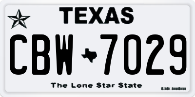 TX license plate CBW7029