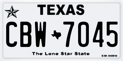 TX license plate CBW7045