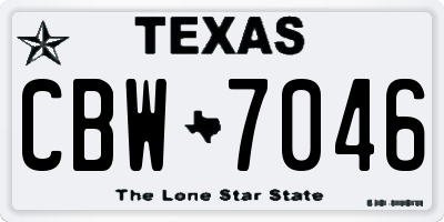 TX license plate CBW7046