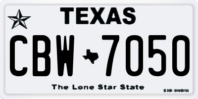 TX license plate CBW7050
