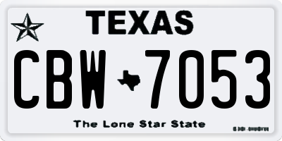 TX license plate CBW7053