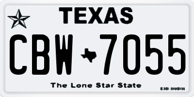 TX license plate CBW7055