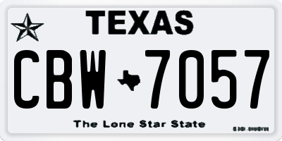 TX license plate CBW7057