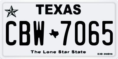 TX license plate CBW7065