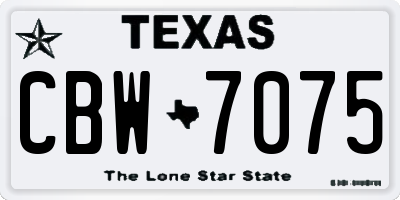 TX license plate CBW7075
