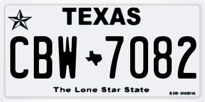 TX license plate CBW7082