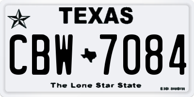 TX license plate CBW7084