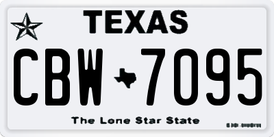 TX license plate CBW7095